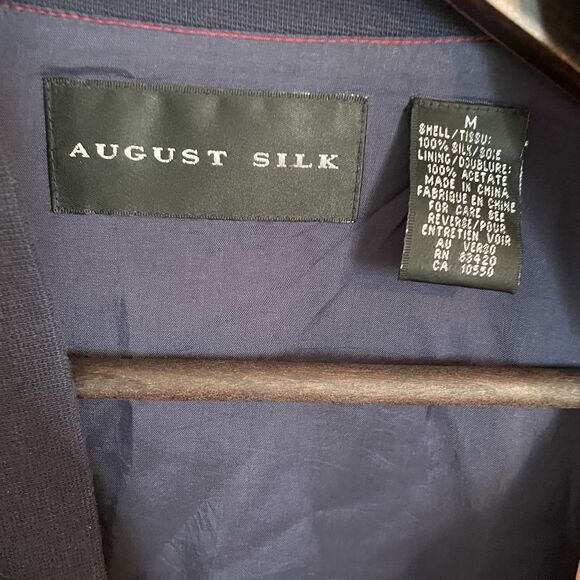 Vintage Silk Red Blue Gold Nautical Bomber Jacket Medium Regal Old Money - Picture 8 of 8